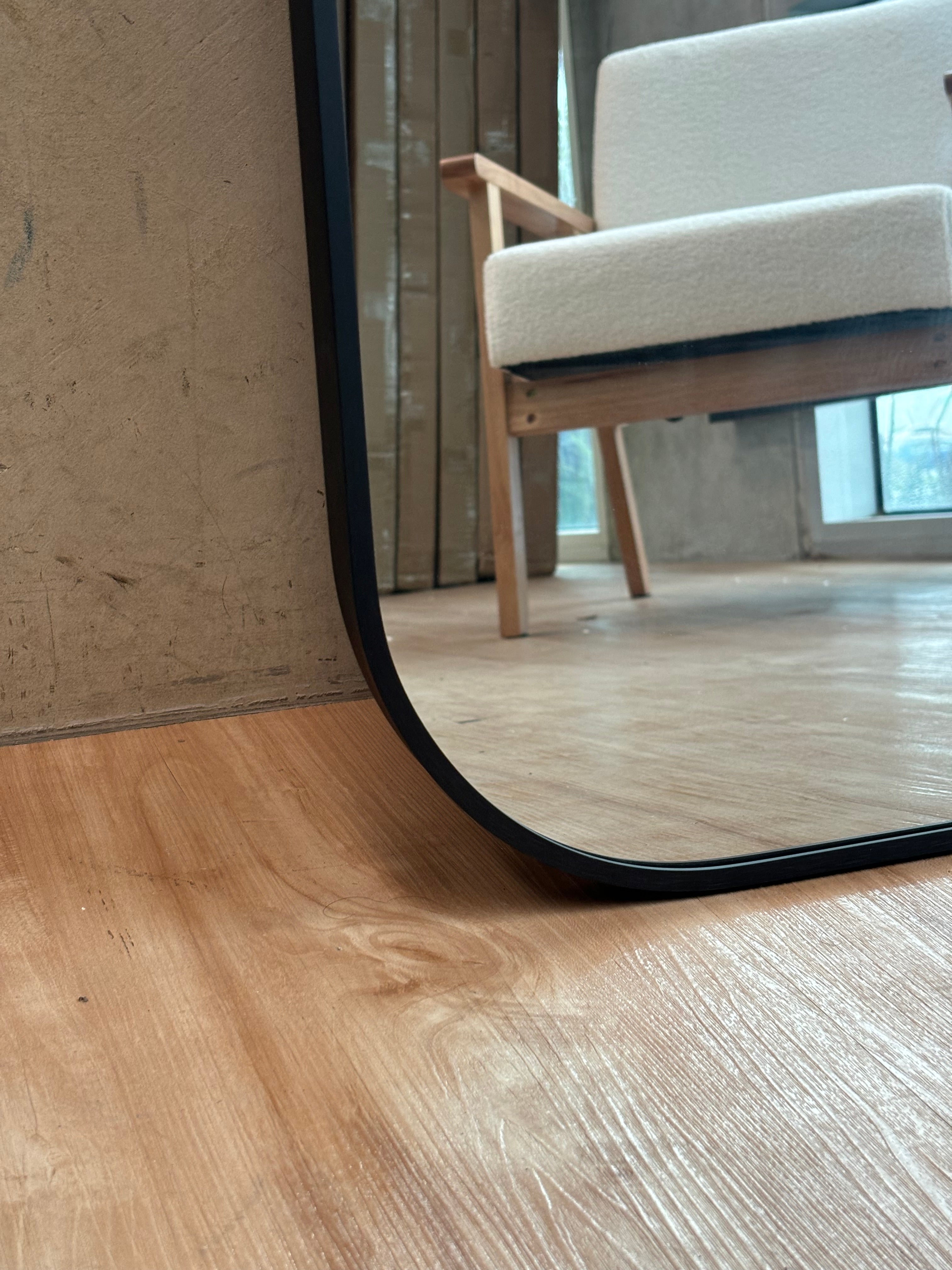 Curved Mirror - Black -  200cm x 100cm