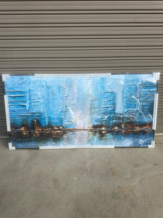 Blue Cityscape Painting - 200cm x 100cm