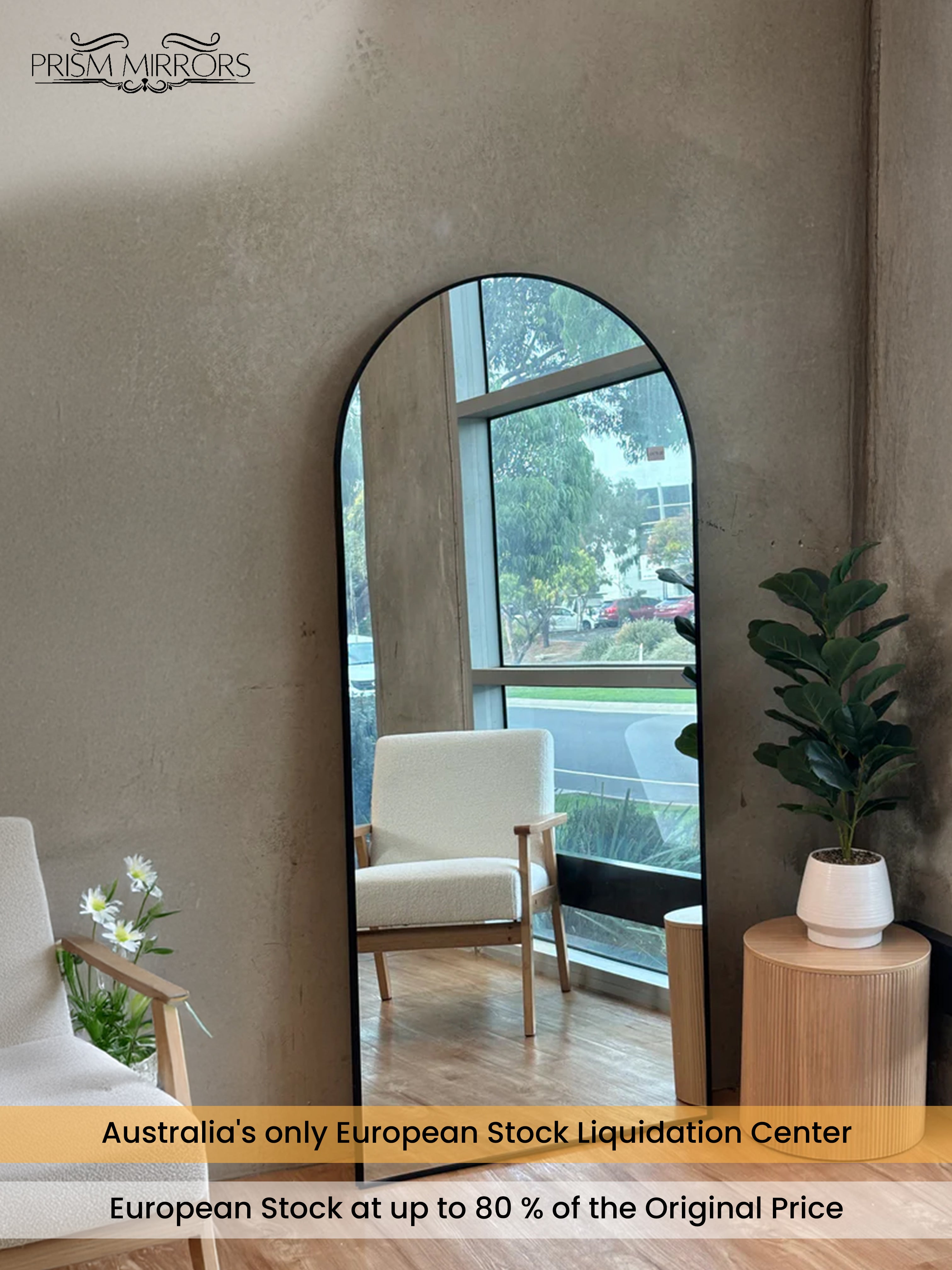 Arch Mirror Regular - Black - 180cm x 80cm