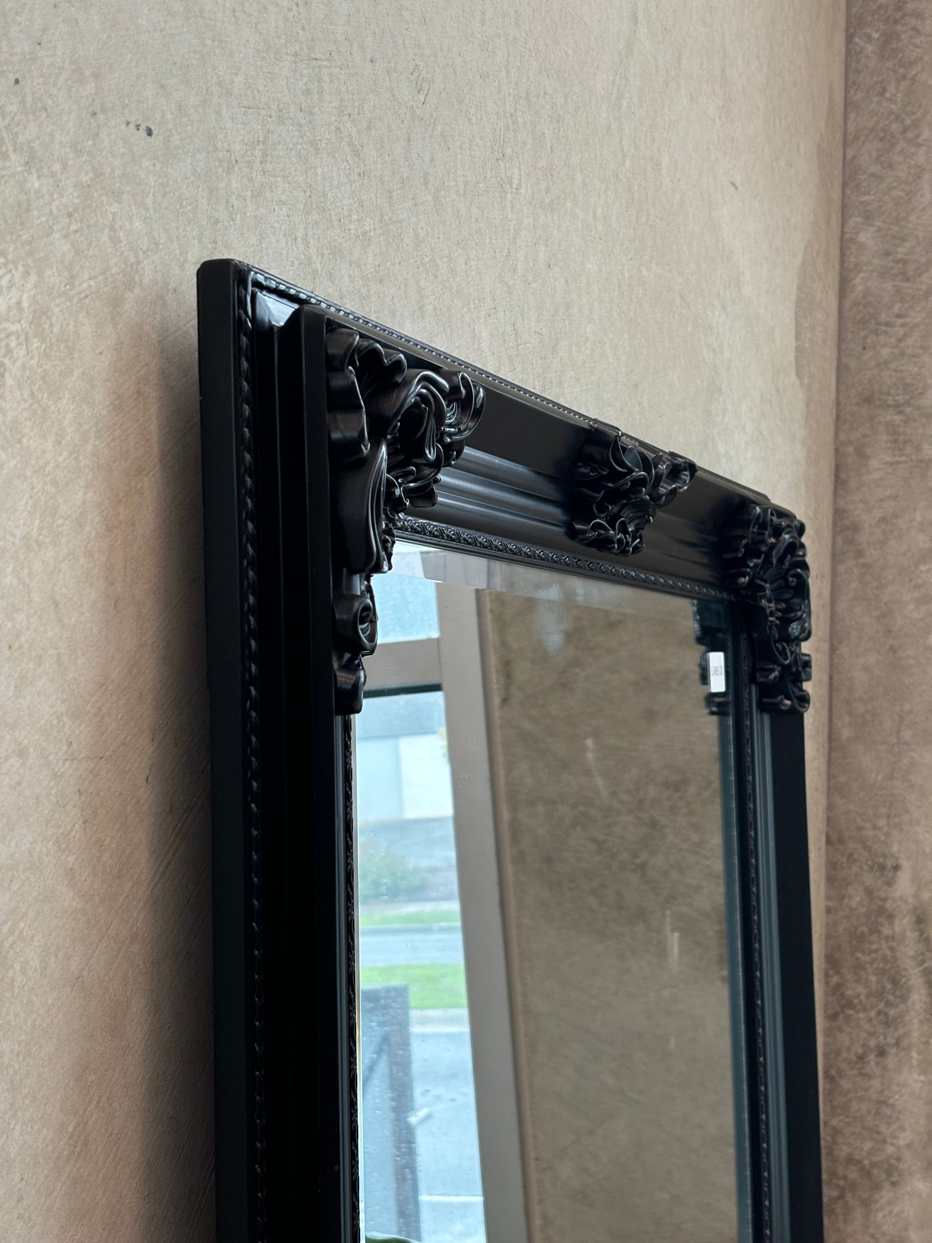 Antique Vienna Mirror - Black - 190cm x 90cm