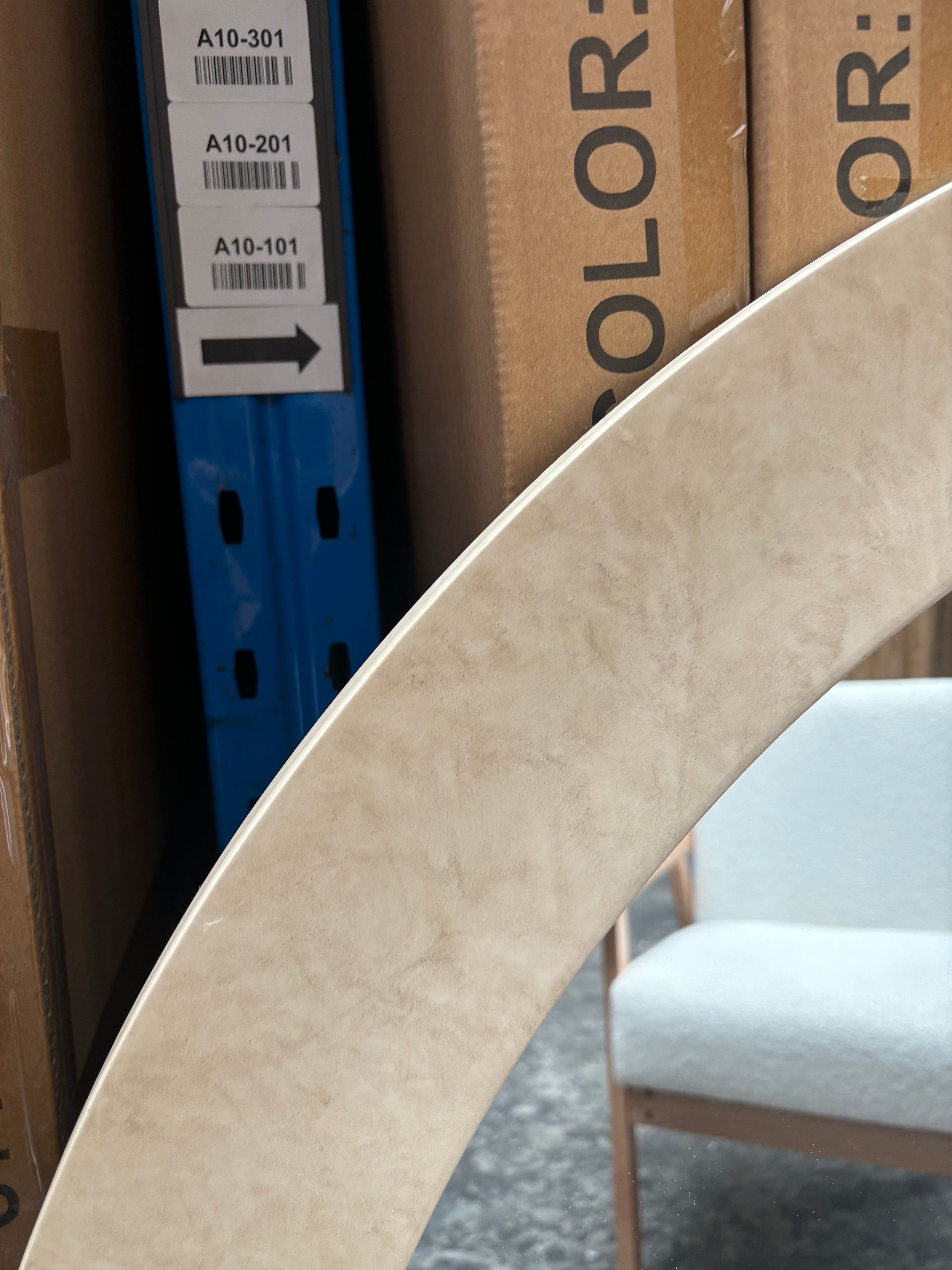 Cream Concrete Round - 110cm