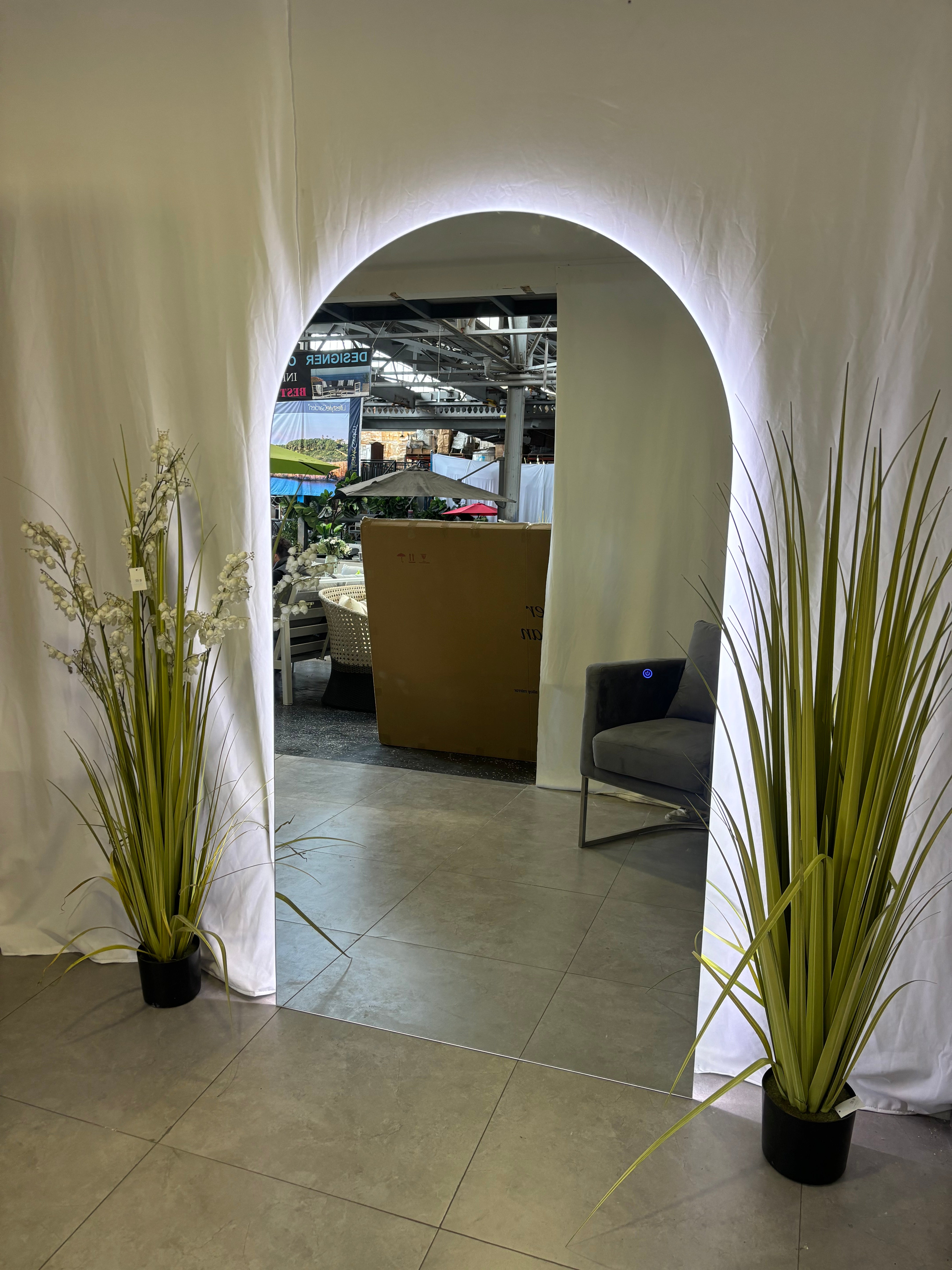 LED Arch Mirror - 180cm x 100cm - Frameless