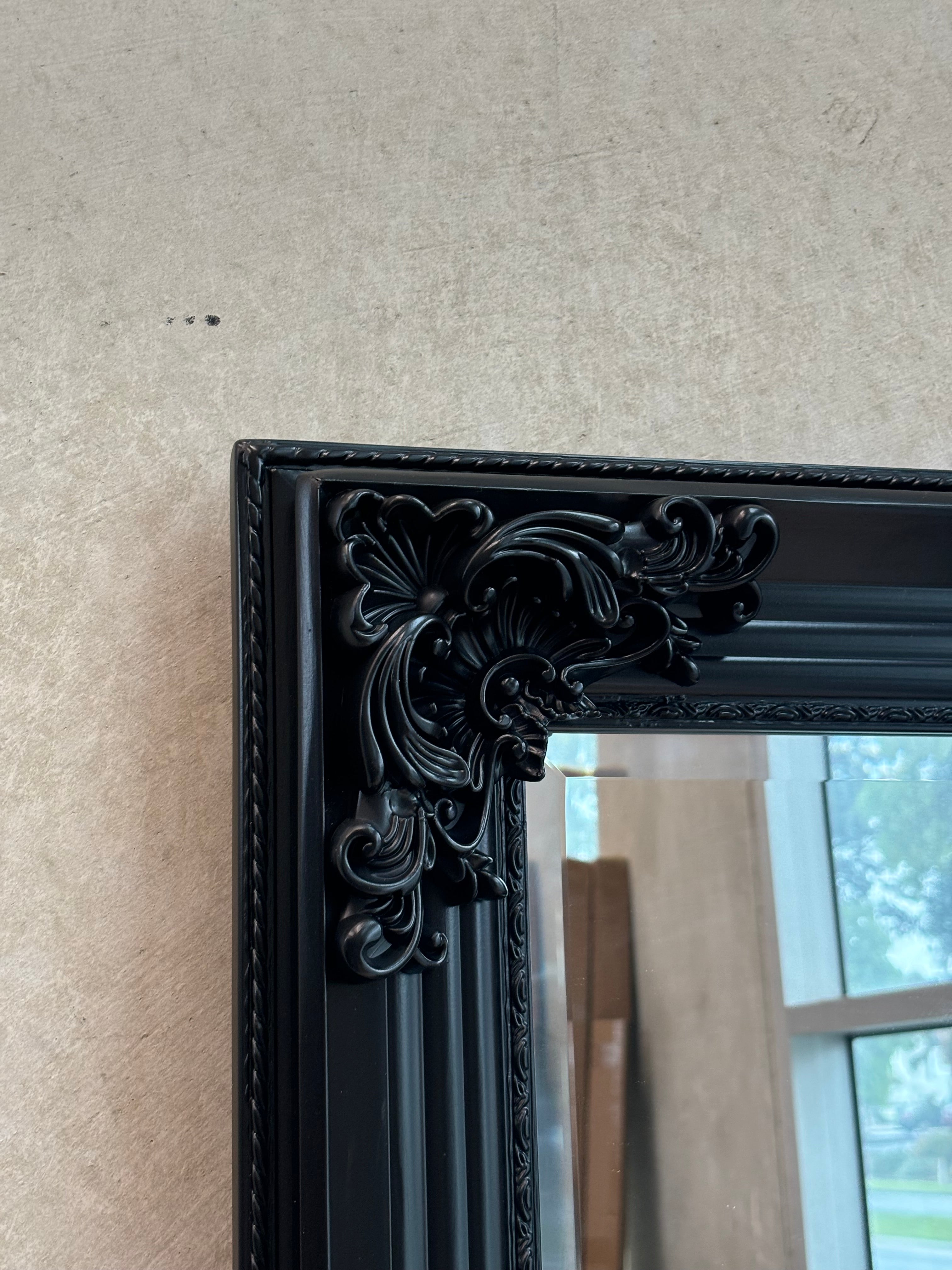 Antique Vienna Mirror - Black - 190cm x 90cm