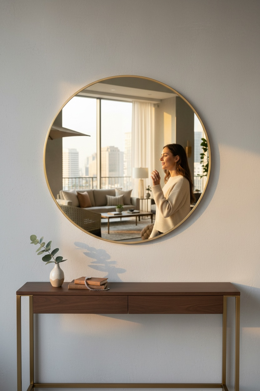 80cm Metal Round - Gold