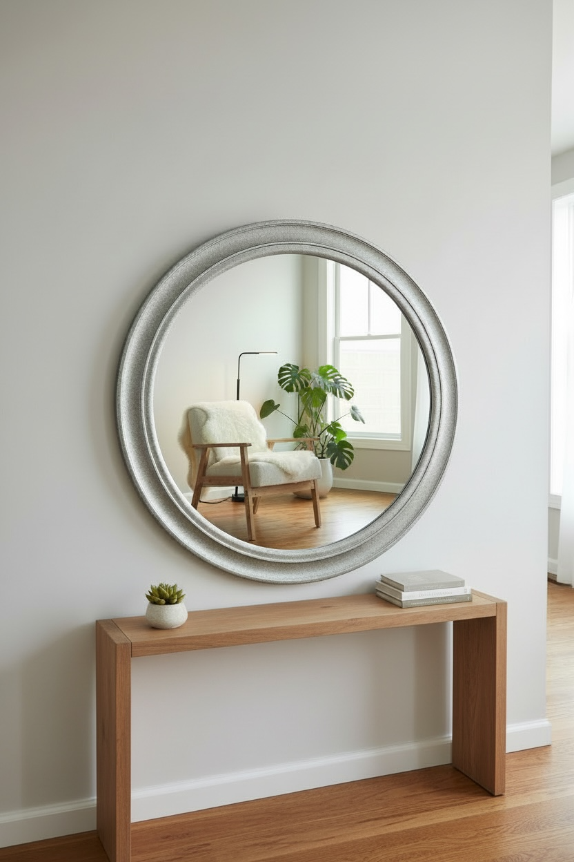 Marble Round Mirror - 110cm