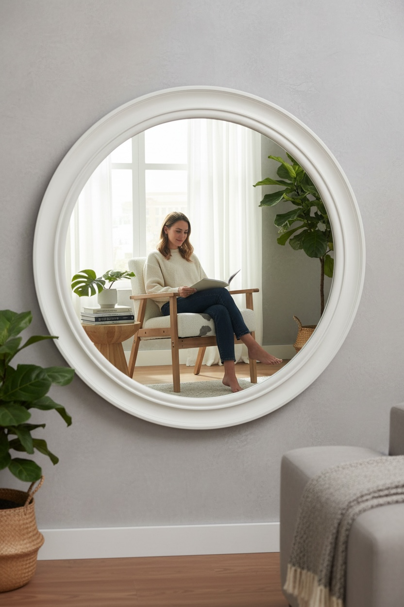 White Concrete Round - 110cm