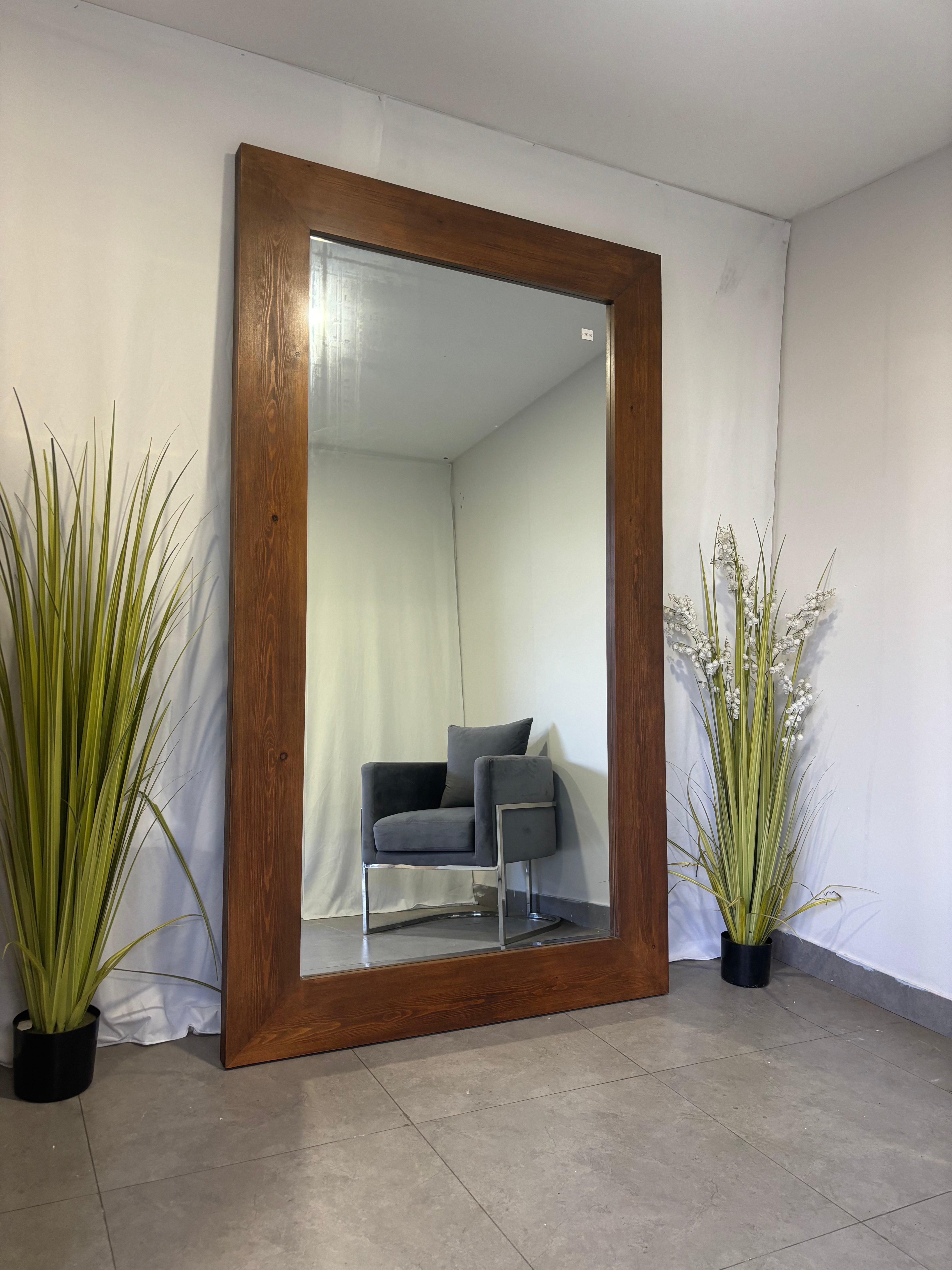 King Wooden Mirror - Walnut - 215cm x 125cm