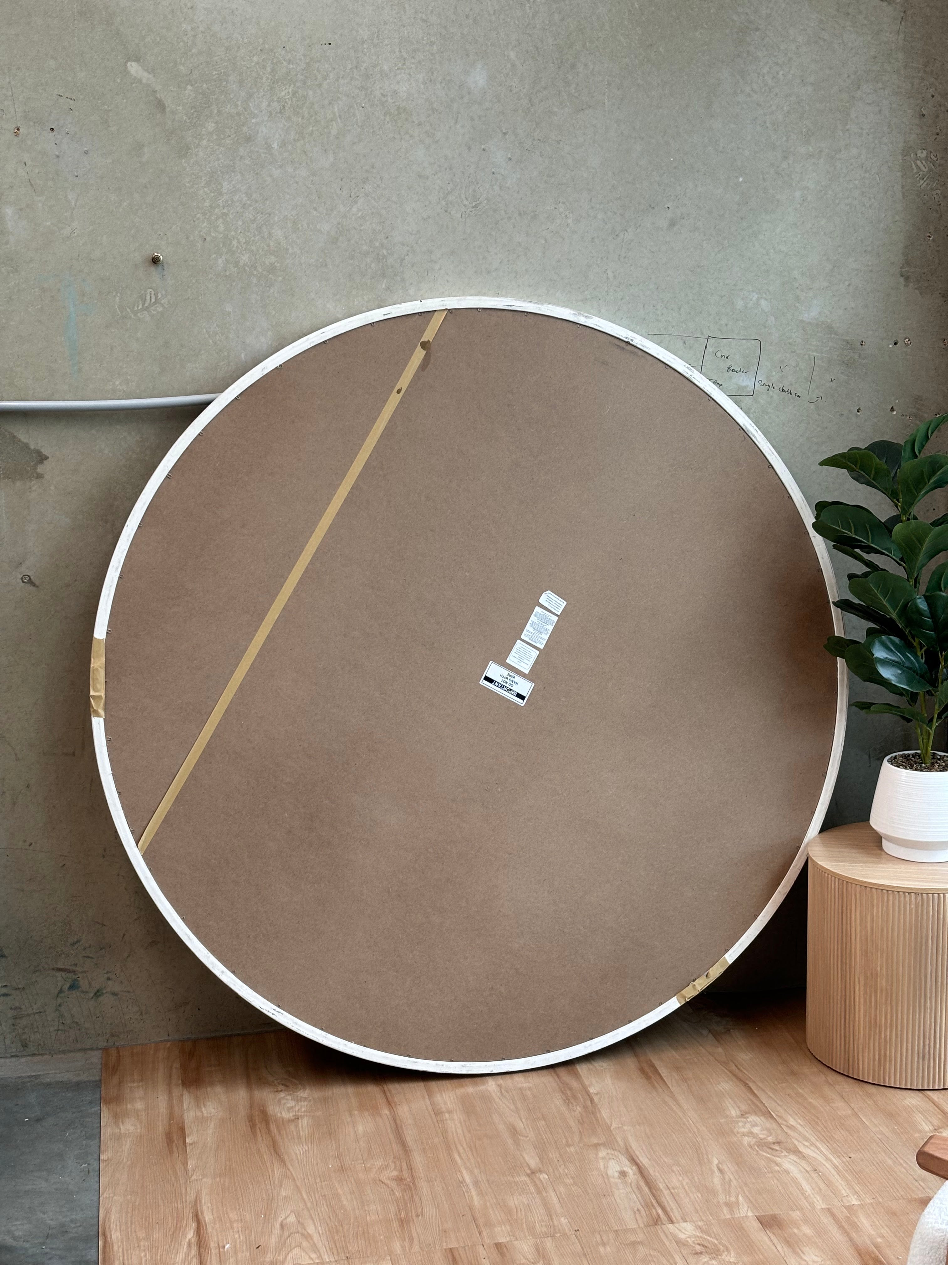 Oversized Wooden Round - White - 150cm