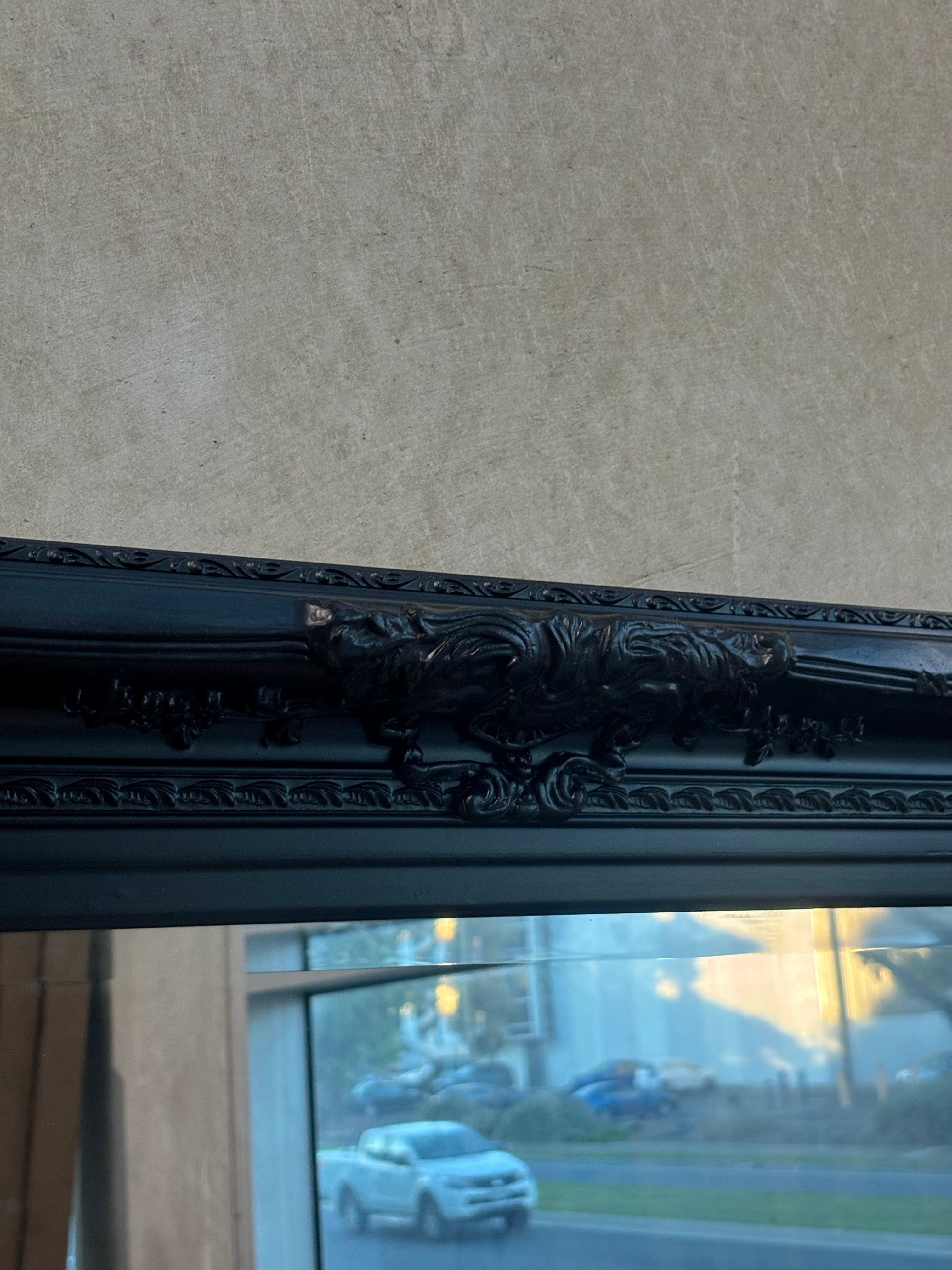 Ornate Vienna Mirror - Black - 180cm x 90cm
